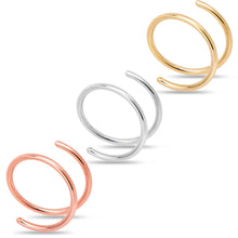 Load image into Gallery viewer, Spiral Nose Rings Double Hoop 20G
