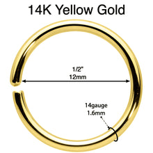 Load image into Gallery viewer, 14G 1/2 Handcrafted Solid 14k Yellow Gold Seamless Circular Ring
