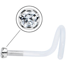 Load image into Gallery viewer, 18G 14K White Gold 1.5mm Genuine Diamond Bioplast Micro Nose Ring
