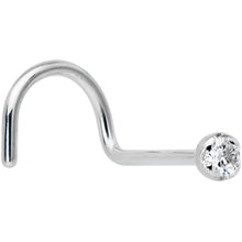 Load image into Gallery viewer, 14k Solid White Gold Genuine 1.5mm Diamond Micro Nose Ring
