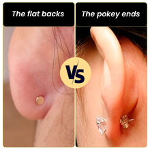 Load image into Gallery viewer, 14k Yellow Gold Flat Back Earring with 3mm Lab Grown Diamond Handmade
