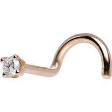 Load image into Gallery viewer, 14K Rose Gold 2mm Genuine Diamond Nose Ring

