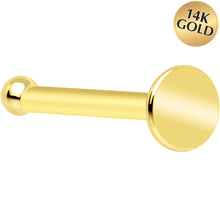 Load image into Gallery viewer, 20G Solid 14k Gold Flat Disc Nose Bone
