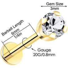 Load image into Gallery viewer, 14k Yellow Gold Flat Back Earring with 3mm Lab Grown Diamond Handmade
