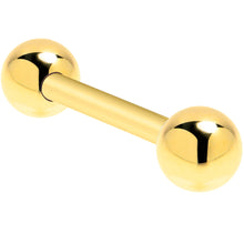 Load image into Gallery viewer, 14k Solid Gold Ball Internally Threaded Barbell Tongue Ring
