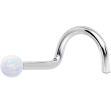 Load image into Gallery viewer, 14k White Gold 2.5mm Synthetic Opal Ball Nose Ring
