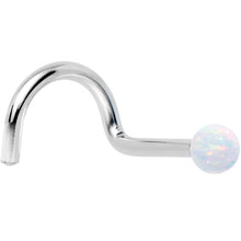 Load image into Gallery viewer, 14k White Gold 2.5mm Synthetic Opal Ball Nose Ring
