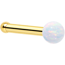 Load image into Gallery viewer, 14k Yellow Gold 2.5mm Synthetic Opal Ball Nose Ring
