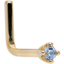 Load image into Gallery viewer, Solid 14K Yellow Gold 1.5mm Genuine Topaz Nose Ring
