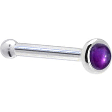 Load image into Gallery viewer, Solid 14K White Gold 2mm Genuine Amethyst Nose Ring
