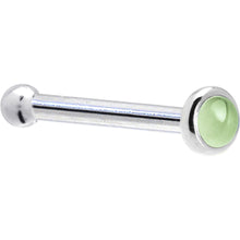 Load image into Gallery viewer, Solid 14K White Gold 2mm Genuine Peridot Nose Ring
