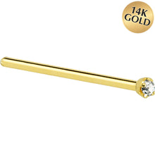 Load image into Gallery viewer, Solid 14K Yellow Gold 1.5mm Genuine Diamond Nose Ring
