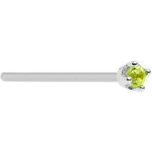 Load image into Gallery viewer, Solid 14K White Gold 1.5mm Genuine Peridot Nose Ring
