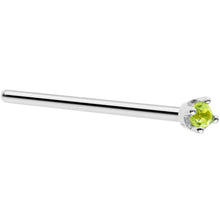 Load image into Gallery viewer, Solid 14K White Gold 1.5mm Genuine Peridot Nose Ring

