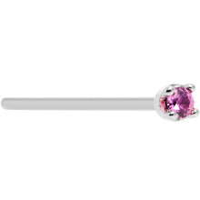 Load image into Gallery viewer, Solid 14K White Gold 1.5mm Genuine Pink Sapphire Nose Ring
