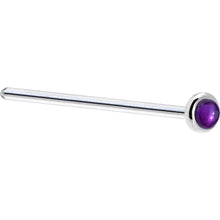Load image into Gallery viewer, Solid 14K White Gold 2mm Genuine Amethyst Nose Ring
