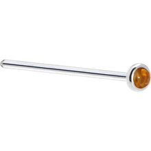 Load image into Gallery viewer, Solid 14K White Gold 2mm Genuine Citrine Saffron Nose Ring
