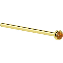 Load image into Gallery viewer, Solid 14K Yellow Gold  2mm Genuine Citrine Saffron Nose Ring
