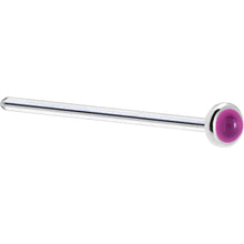 Load image into Gallery viewer, Solid 14K White Gold 2mm Genuine Pink Garnet Nose Ring
