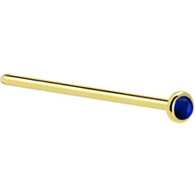Load image into Gallery viewer, Solid 14K Yellow Gold 2mm Genuine Sapphire Nose Ring
