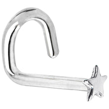 Load image into Gallery viewer, Solid 14K White Gold Star Nose Ring
