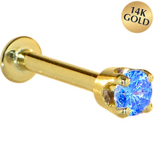 Load image into Gallery viewer, 16G Solid 14K Yellow Gold 3mm Arctic Cubic Zirconia Tragus Earring Stud
