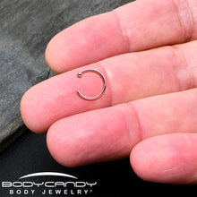 Load image into Gallery viewer, 20G 3/8 Solid 18K Rose Gold Nose Hoop
