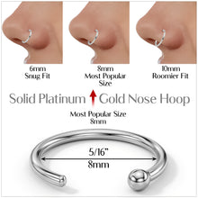 Load image into Gallery viewer, Real Platinum Nose Hoop - Hypoallergenic &amp; Luxurious
