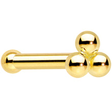 Load image into Gallery viewer, 14k Yellow Gold 3mm Trinity Nose Ring
