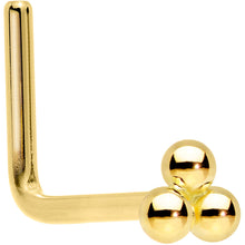 Load image into Gallery viewer, 14k Yellow Gold 3mm Trinity Nose Ring
