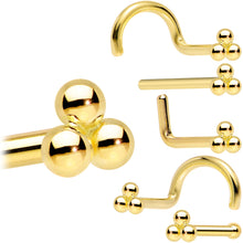 Load image into Gallery viewer, 14k Yellow Gold 3mm Trinity Nose Ring
