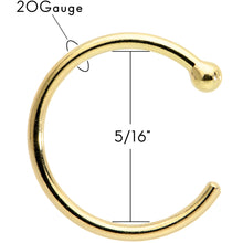 Load image into Gallery viewer, 20G 5/16 Solid 18K Yellow Gold Nose Hoop

