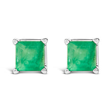 Load image into Gallery viewer, 14K White Gold 5x5MM Princess Cut Purple Amethyst Solitaire Stud Earrings
