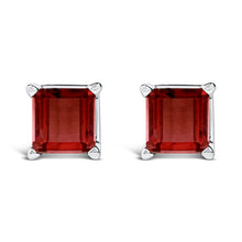 Load image into Gallery viewer, 14K White Gold 5x5MM Princess Cut Purple Amethyst Solitaire Stud Earrings
