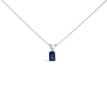 Load image into Gallery viewer, 14K White Gold 6x4MM Emerald Cut Purple Amethyst Solitaire Pendant Necklace
