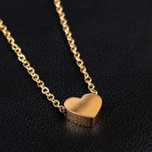 Load image into Gallery viewer, Stainless Steel Rose Gold Tone PVD Chain Dainty Heart Pendant Necklace
