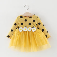 Load image into Gallery viewer, Luxury Long Sleeve Infant Dresses Polka Dot Daisy Fashion Baby Girls Clothing For Girls In Elegant Flower Desing For Little Princess
