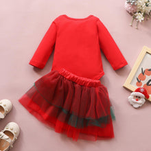 Load image into Gallery viewer, Newborn  Toddler Baby Girls Christmas Cartoon Romper Bodysuit+Bowknot  Skirt Set Dress Unique Design
