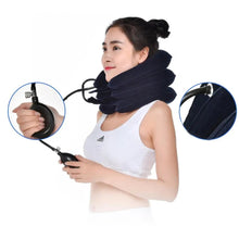 Load image into Gallery viewer, 3 Layer Inflatable Neck Massage Pillow Healthcare Neck Relaxation Cervical Device Traction Drop Collar Therapy Pain Relief
