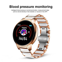 Load image into Gallery viewer, New Ceramic Smart Sport Fitness Watch For Women With Heart Rate Blood Pressure Monitor For Android and  IOS Sistems Sport Multifunctional Steel Belt Smartwatch
