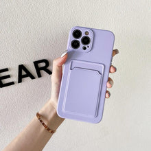 Load image into Gallery viewer, Soft Silicone Phone Case For iPhone 14 13 Pro Max 13Pro Silicone Soft Mobile Phone Case Wallet Card Holder Cover Slim Fit Thin Protective Soft Shock-Absorbing Wallet Case
