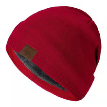 Load image into Gallery viewer, Unisex URGENTMAN Labal Winter Hats Solid Color Knitted Hats For Men And Women Beanie Cap Outdoor Add Fur Lining Warm Sports Hats
