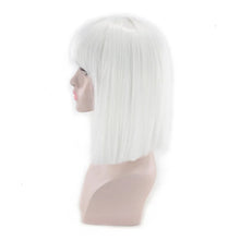 Load image into Gallery viewer, Synthetic Hair Short Wig With Bangs Cosplay Wigs For Women Straight Bob Wig Korean Pink Red Brown Blue Green White Purple Grey
