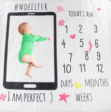 Load image into Gallery viewer, Baby Monthly Growth Milestone Blanket Photography Requirements Background Towel Cute Memory Carpet
