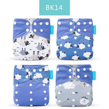 Load image into Gallery viewer, 4PCS/SET Washable Eco-friendly Diaper Ecological Adjustable Nappy Reusable Cloth Diapers Set For Baby and Kids
