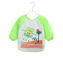 Load image into Gallery viewer, Cute Cartoon Print Baby Waterproof Long Sleeve Apron Children Feeding Smock Bib Baby Accessories
