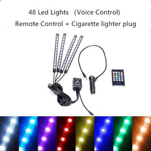 Load image into Gallery viewer, Lights LED Car Strip Lights with Two-Line Waterproof Design RGB LED Strip Light With USB Wireless Remote Music Control Multiple Modes For Auto Car
