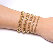 Load image into Gallery viewer, Men's Bracelet Curb Cuban Link Chain Stainless Steel Mens Womens Bracelets Bangle Gold Tone No Fade

