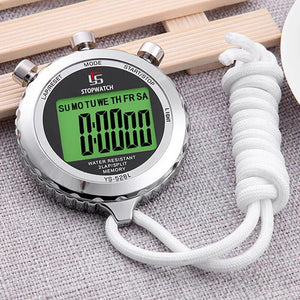 0.01s Precision Timer Stopwatch Metal Stopwatch Sport Waterproof Luminous Stopwatch Hours Minutes Month Display 40h Countdown