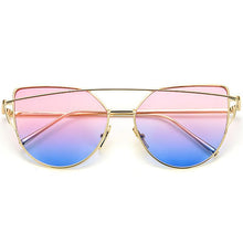 Load image into Gallery viewer, NEW  Stevvex Designer Cat eye Sunglasses For Women and Ladies in Vintage Metal Reflective Glasse Mirror Retro Oculos De Sol Gafas Style With UV 400 Protection
